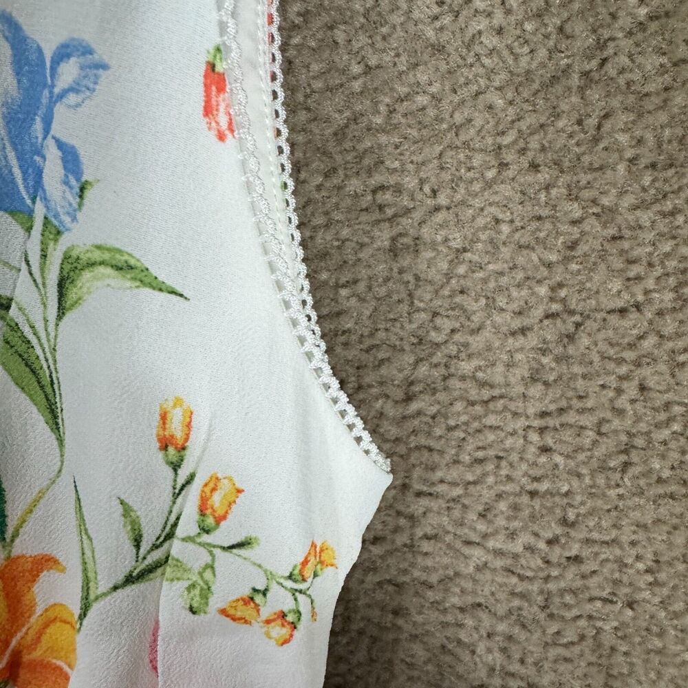 WAYF Dahlia Dress Size‎ XS Vintage White Floral Sleeveless V Neck Midi Retro NEW - Picture 9 of 14